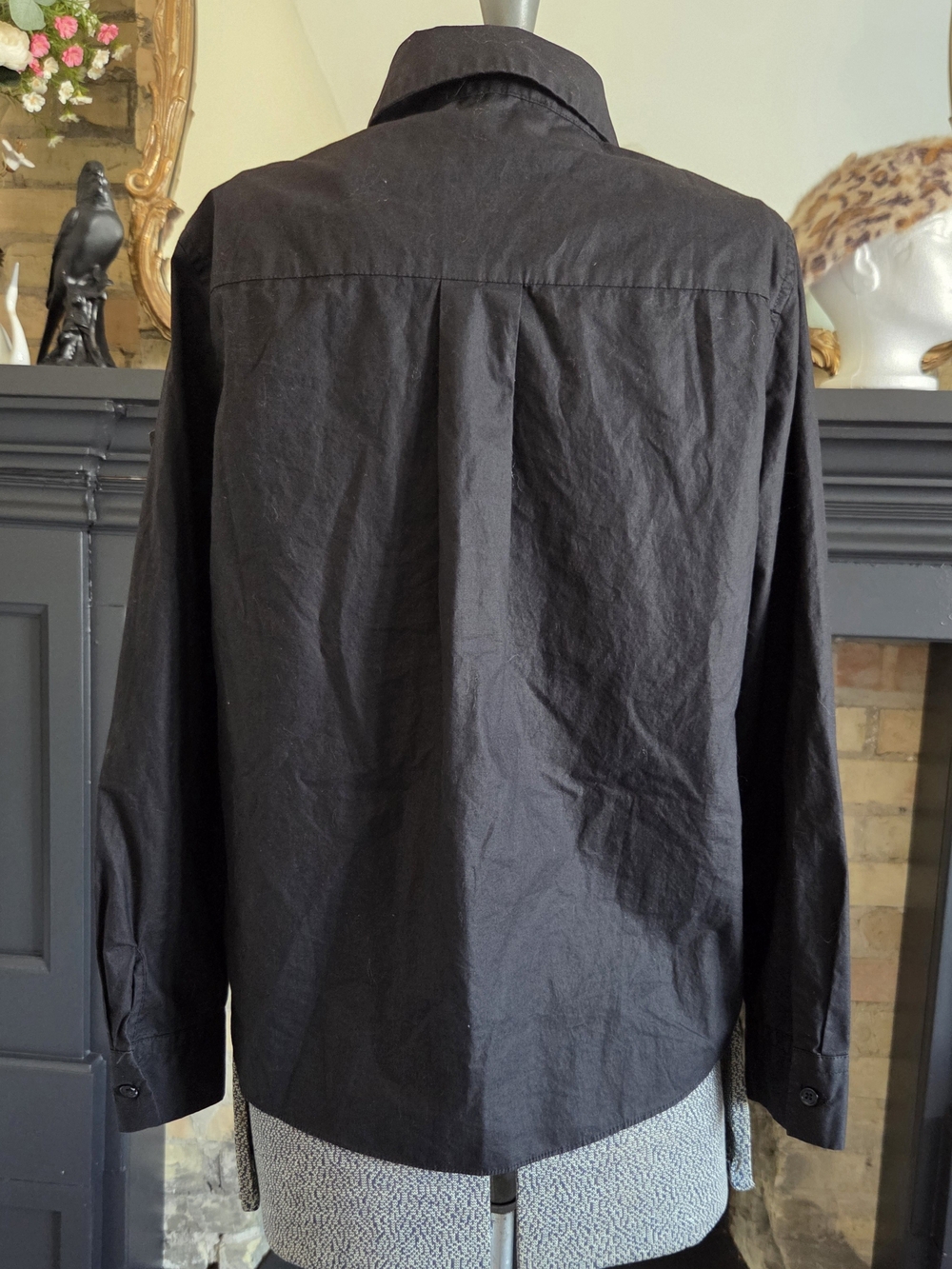 Moncler Black Ruffled Button-Down Shirt - Picture 4 of 7